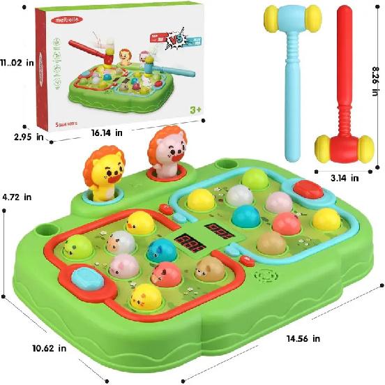 Hammer Hamster Game for Toddlers, Toys for Boys and Girls, Interactive Educational Toys with Sound and Light for Children