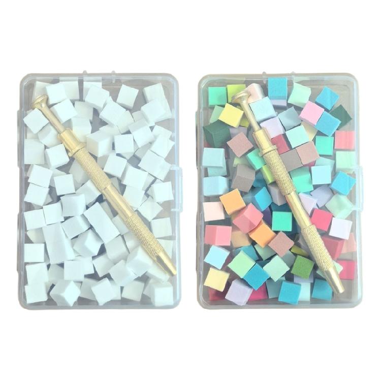 Soft Nail Sponges for Omber,Soft Nail Art Sponges Auras Nails,Omber Nail Brush with Grabbing Pen Manicure Nail Art Tools