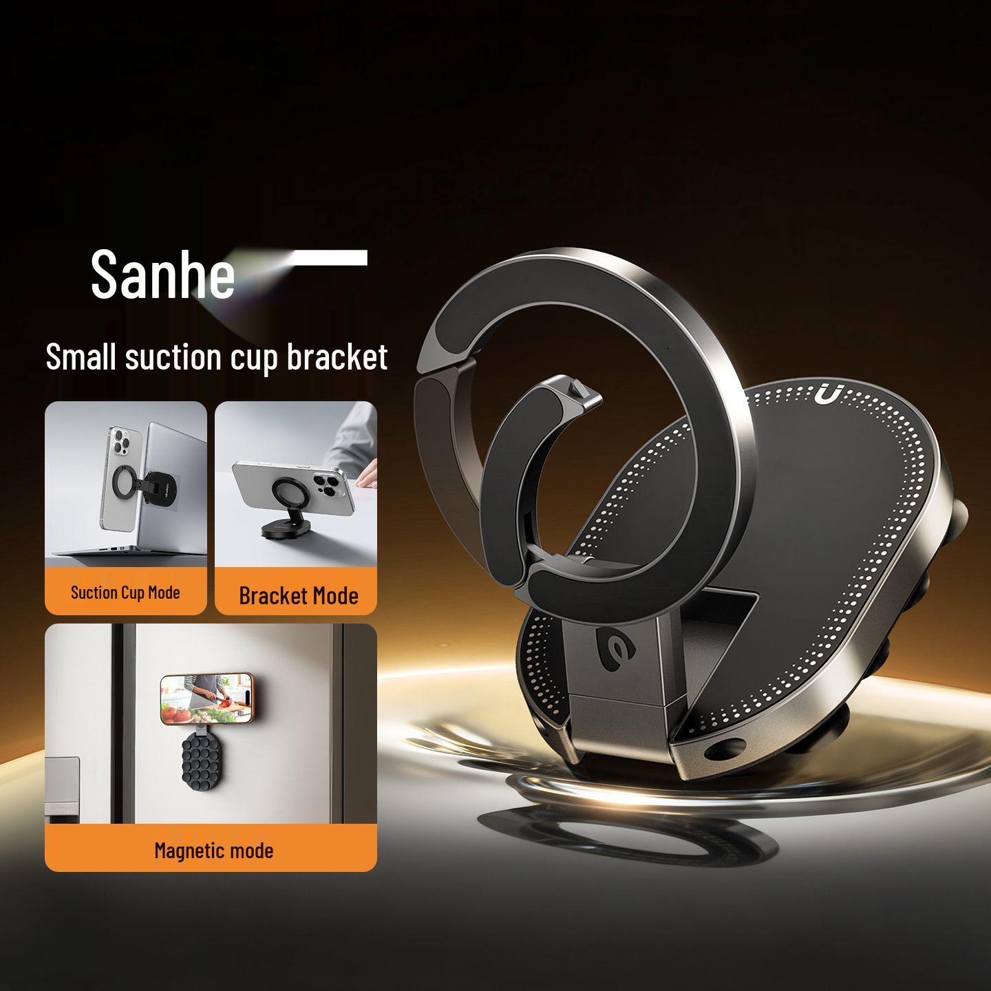 3-in-1 Multifunctional Rotating Phone Holder: Cross-Border Ring, Suction Cup, Magnetic Carabiner