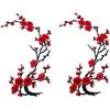 Zeng Iron On Patches,Embroidery Patches,Applique for Clothes Dress Pants Hats Jeans, Sewing Flowers Applique DIY Accessory,2PCS Plum Blossom
