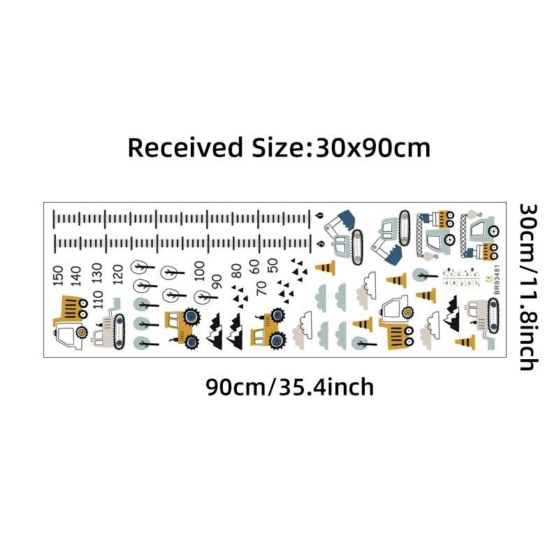 1PC Cartoon Car Height Measurement Wall Stickers For Waterproof Removable PVC Kids Room Kindergarten Home Decoration