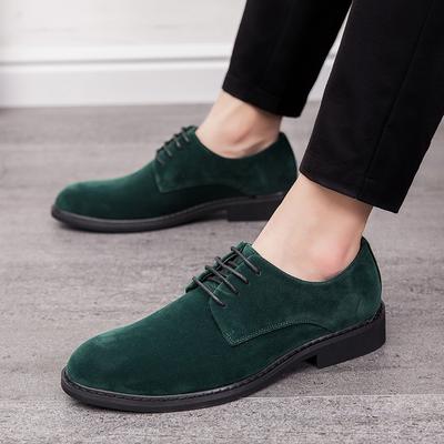 Fashion Luxury Designer Men Vintage Suede Green Evening Oxford Shoes Moccasins Wedding Party Formal Footwear Sapato Social Masculino