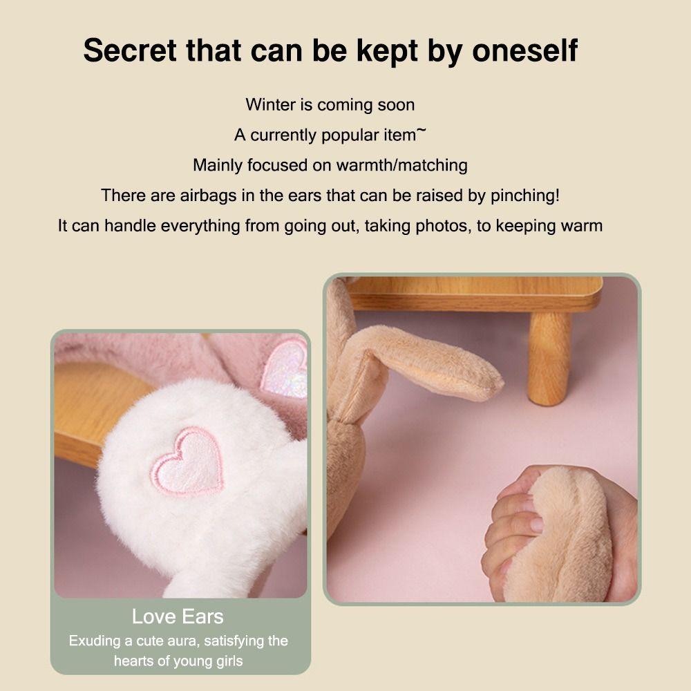 Moving Jumping Ears Winter Warm Earmuffs Airbag Outdoor Ear Covers  for Ladies Girls