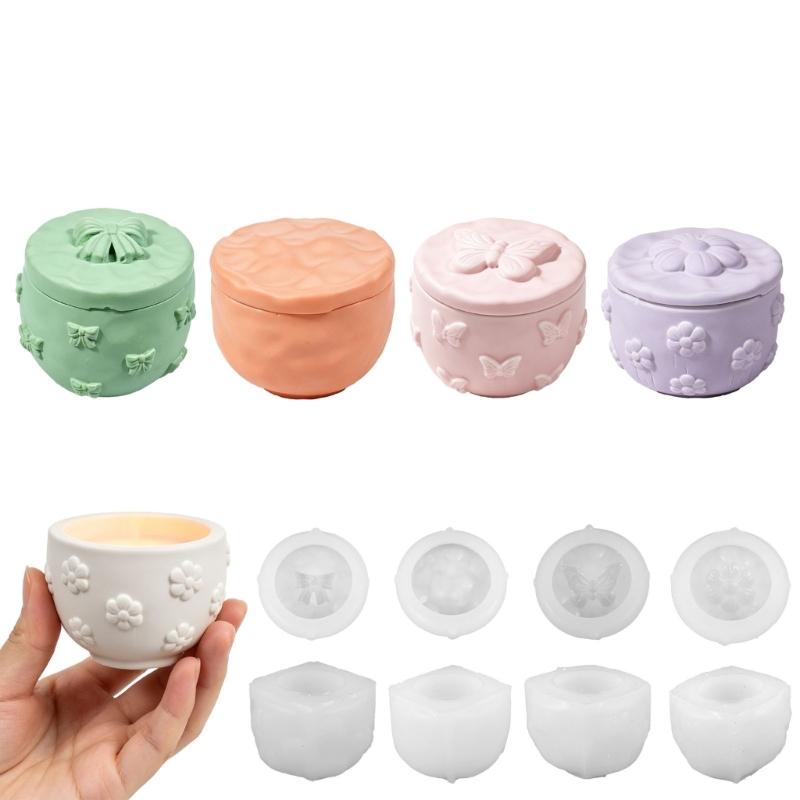 Silicone Container Casting Molds Two-Part for Creating a Matching Lid and Body with Waxes, Plasters, or Resins Crafts