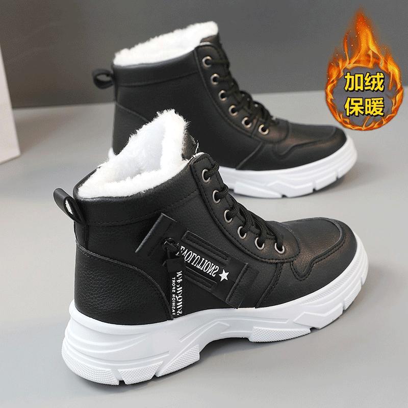 Shopping mall warm snow boots new velvet thickened sports shoes winter thick-soled high-top cotton shoes