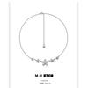 Color Zirconium Flower Necklace Metal Texture Cold Wind Spice Girl Collarbone Chain Sweet Cool Versatile Personality Necklace