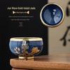 Handcrafted Zisha Kiln-Glazed Teacup with Gold Inlay