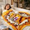 Flannel Throw Blanket 130150 cm Creative Print Soft Cozy for Bed, Sofa, Travel