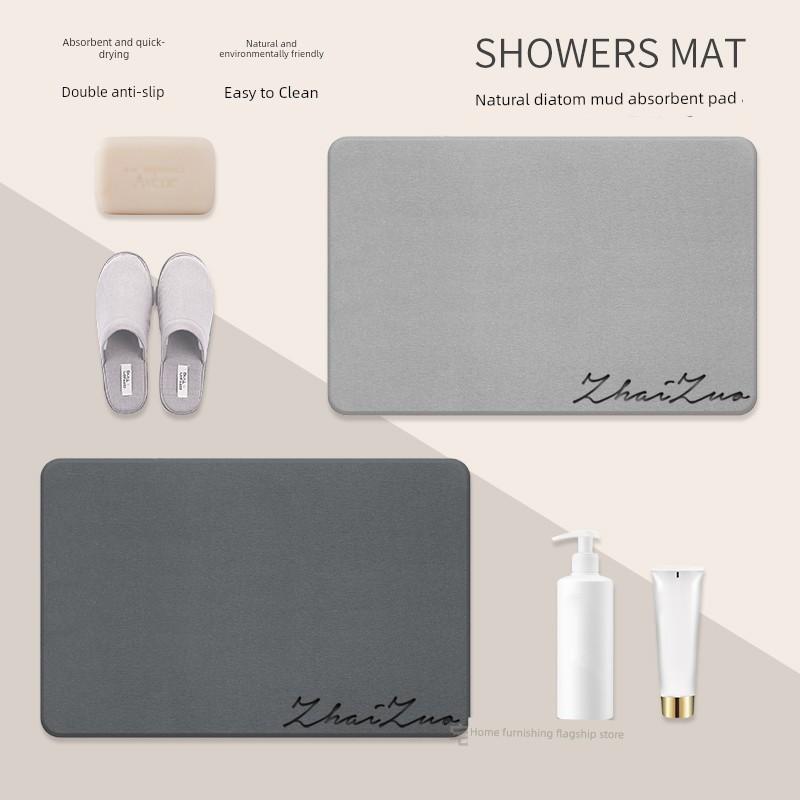 Diatomaceous Earth Foot Mat, Bathroom Carpet, Bathroom Floor Mat, Hard Mat, Non-Slip Mat for Toilet Entrance, Diatom Mud Absorbent Mat
