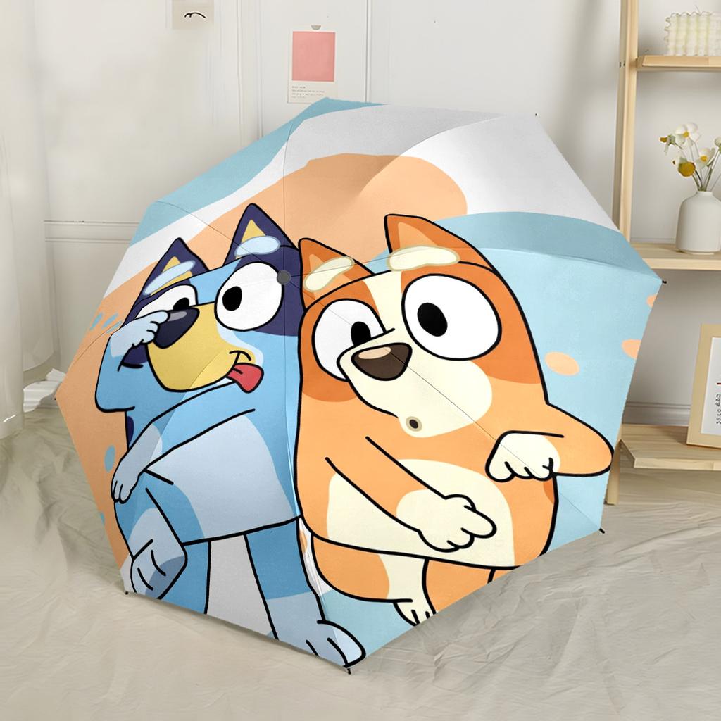Bluey Bingo Adventure Portable Automatic Umbrella Retractable Design with 8-Rib Durability Sturdy Construction Travel Essential Stylish Accessory