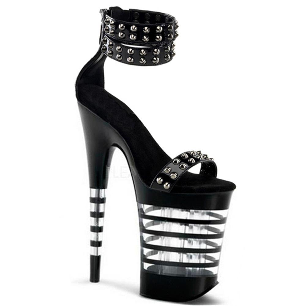 

20 см высокие каблуки женские летние супер высокие каблуки тонкие каблуки модные женские новые темпераментные рыбий рот пустые высокие каблуки женские 46