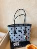 Stylish Polka Dot Large Capacity Tote: Versatile, Fashionable Handheld & Shoulder Bag for Commuting.