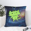 Green Alien Cat Meme Pillow Cover  Soft Cushion Cover Cute Funny Pillow Case For Wedding Party Home Decor