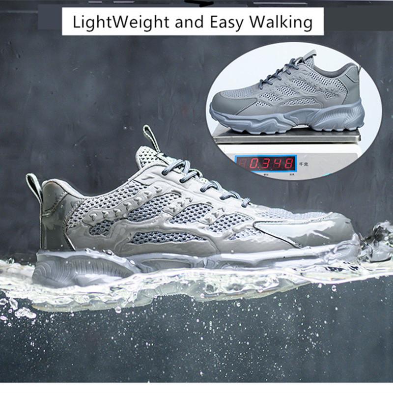 Men Plastic Toe Safety Shoes Breathable Work Shoes Anti-puncture Light Man Safety Boots Working Summer Sneakers for Women