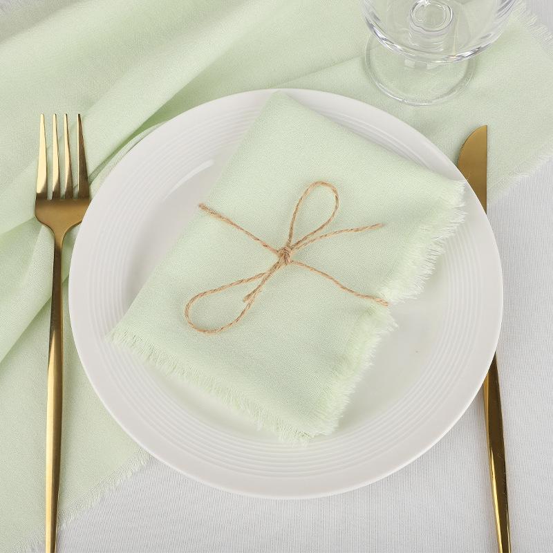 50PCS Handmade Cloth Napkins Large 42x42cm Cotton Napkins with Tassels Delicate Soft Washable for Dinners Parties Wedding Decor