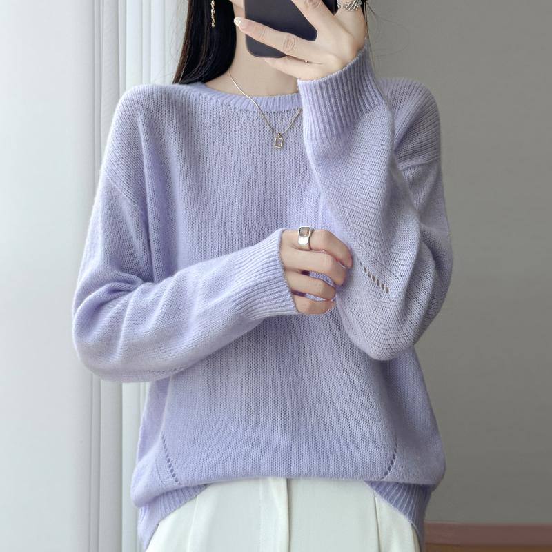 QingHe Cashmere Women's 30% Cashmere Cardigan - Soft & Warm Wool Blend Sweater