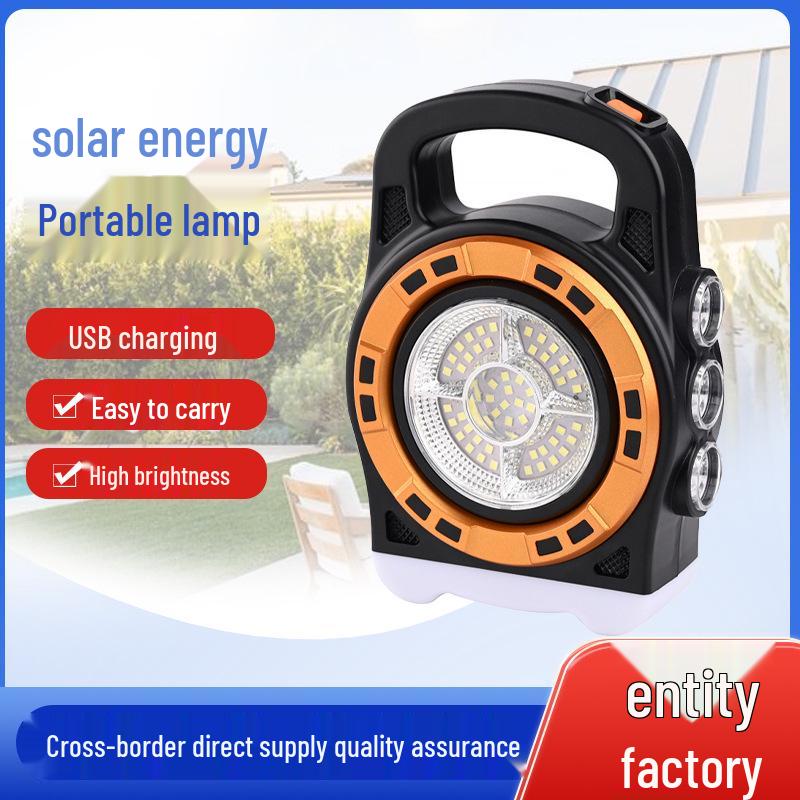 Multifunctional Solar USB Rechargeable Portable Lamp for Night Fishing and Camping