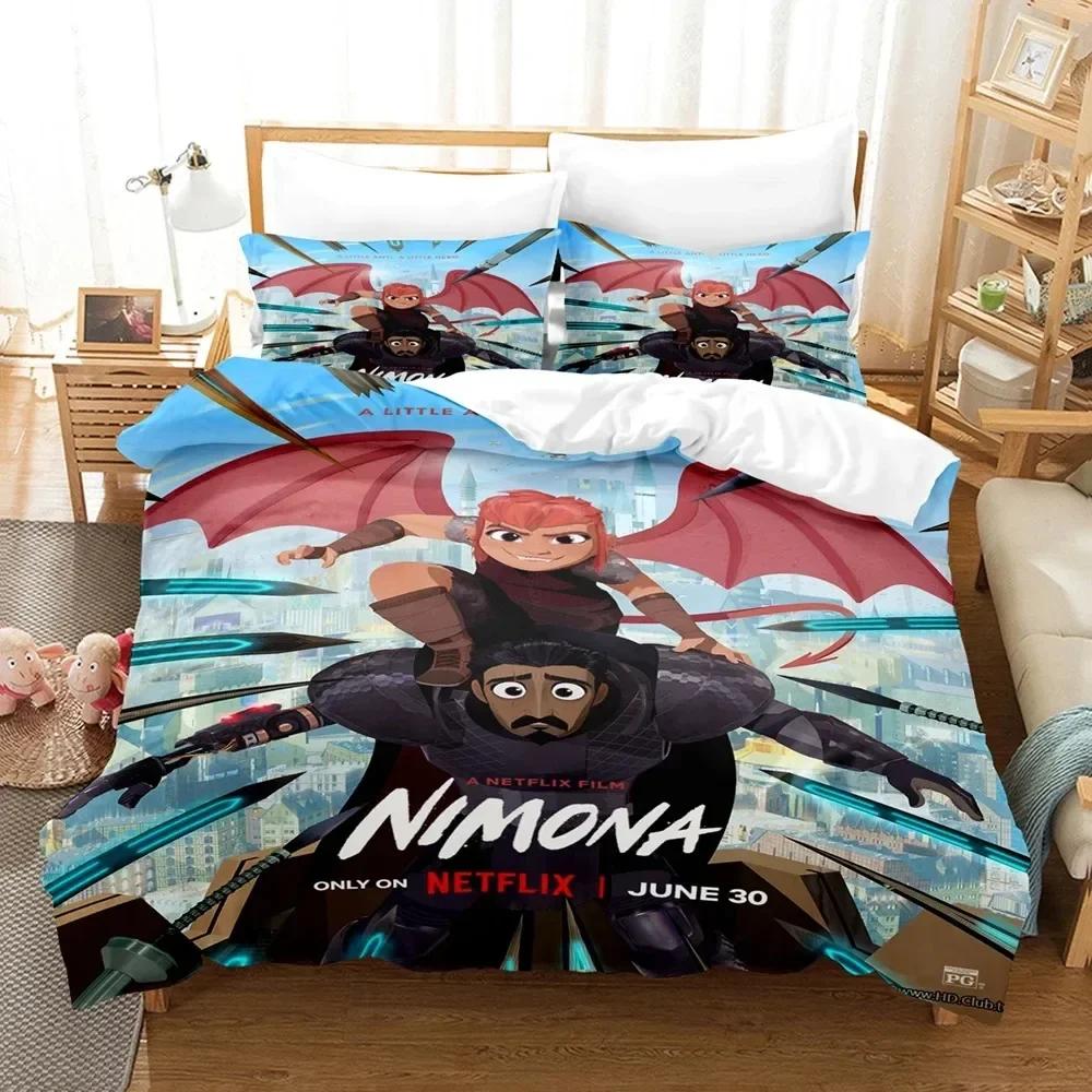 3D Print The Nimona Kids Adult Printed Bed Set Duvet Cover Pillowcase Bedding Set Linen Sheet Quilt Cover Full Queen King Size
