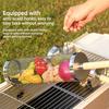 Panier à Grillades Rond Rotatif Portable d'Extérieur avec Poignée en Bois Maille d'Acier Inoxydable Outil de Cuisson Barbecue pour Camping Pique-nique