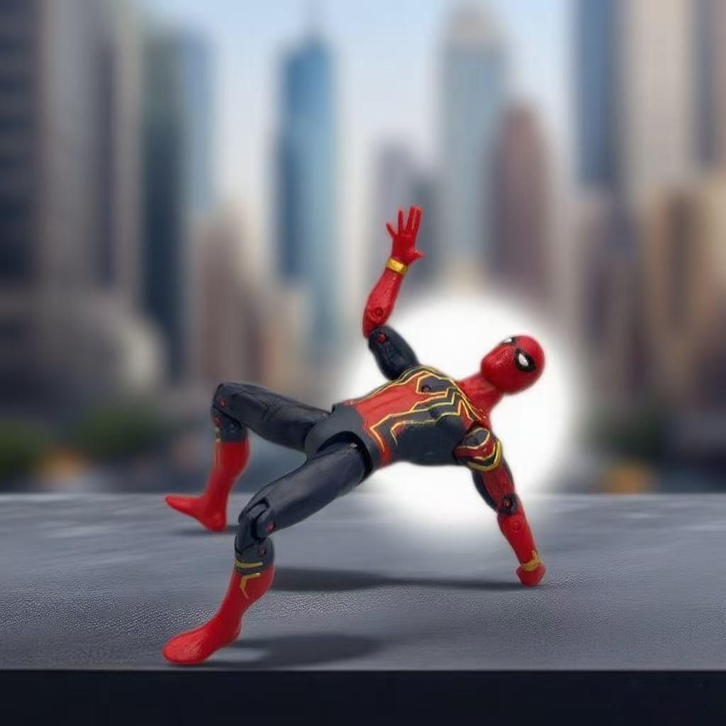 Spider-Man Actionfigur, Leuchtende Gelenkige Heldenmodell-Spielzeug, Avengers Infinity War Sammlerstück für Kinder