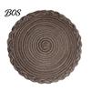 Ramie Fiber Placemat 12 Inch Round Placemats, Polyester Woven Braided Place Mats, Washable Heat Resistant Circle Dining Table Mats for Kitchen