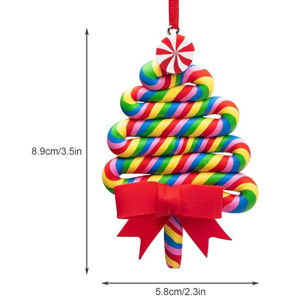 7pcs Christmas Lollipop Ornaments- Rainbow Lollipop Hanging Ornaments-Christmas Candies Ornament for Xmas Tree Party Decoration