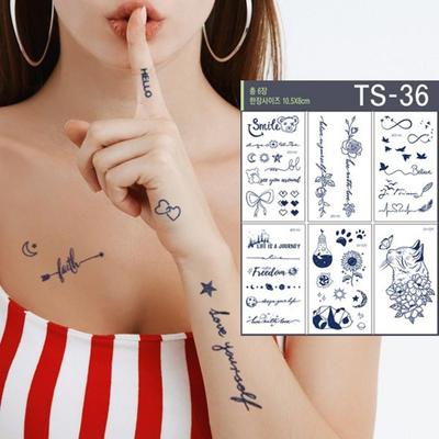 2-week Lasting Tattoo Sticker, Invisible, Long-lasting Semi-permanent Henna Tattoo Sticker, 1 Piece, TS-36