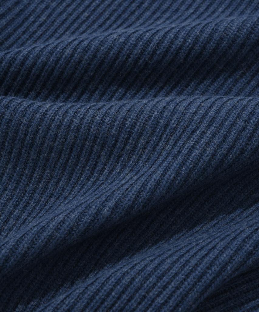 COVERNAT Lambswool Half Zip Knit Navy