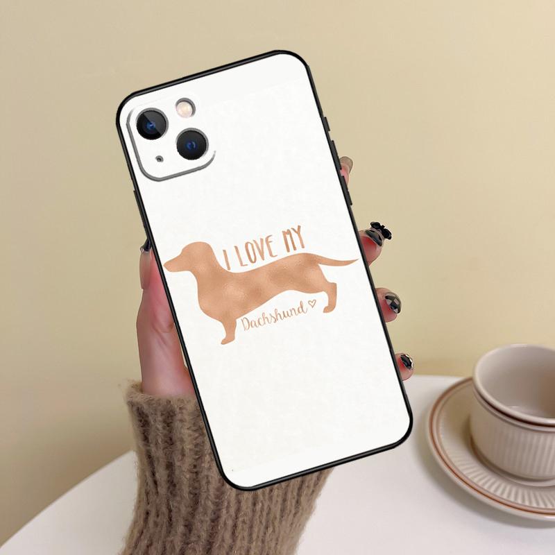Cute Dachshund Dog Phone Case For iPhone 15 14 Plus 11 12 13 16 Pro Max Mini 7 8 X XR XS Max Cover