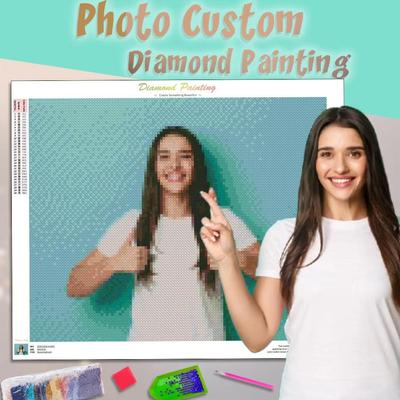 Foto Aangepaste Diamantschildering Volledige Ronde Diamantset Aangepast Uw Eigen Gepersonaliseerde Foto Doe-het-zelf Borduurwerk Cadeau Voor Vrie