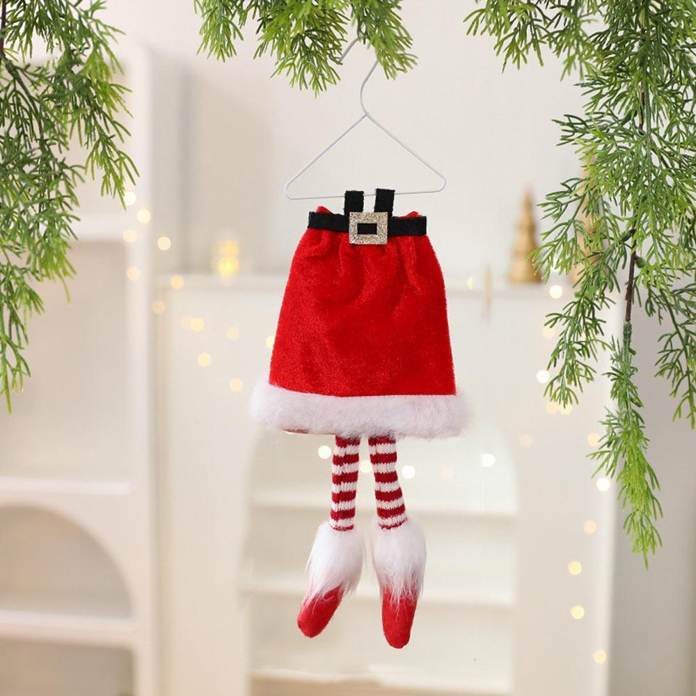 Multicolor Christmas Hanging Decoration Cloth Knitting Santa Coat Drop Ornament Drum Hat Hanging Scene Decoration Pendant