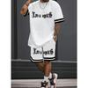 A New 3D Letter-printed Street Fashion Casual Simple Soft Comfortable Breathable and Lightweight Men's Suit for Summer