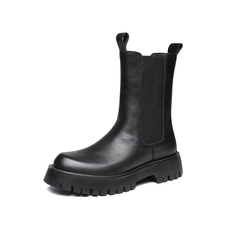 Direct Supply Martin Boots Autumn Breathable Men'S Medium And High-Top Leather Shoes Tooling Boots Korean Version British Style Short Boots 9612-T