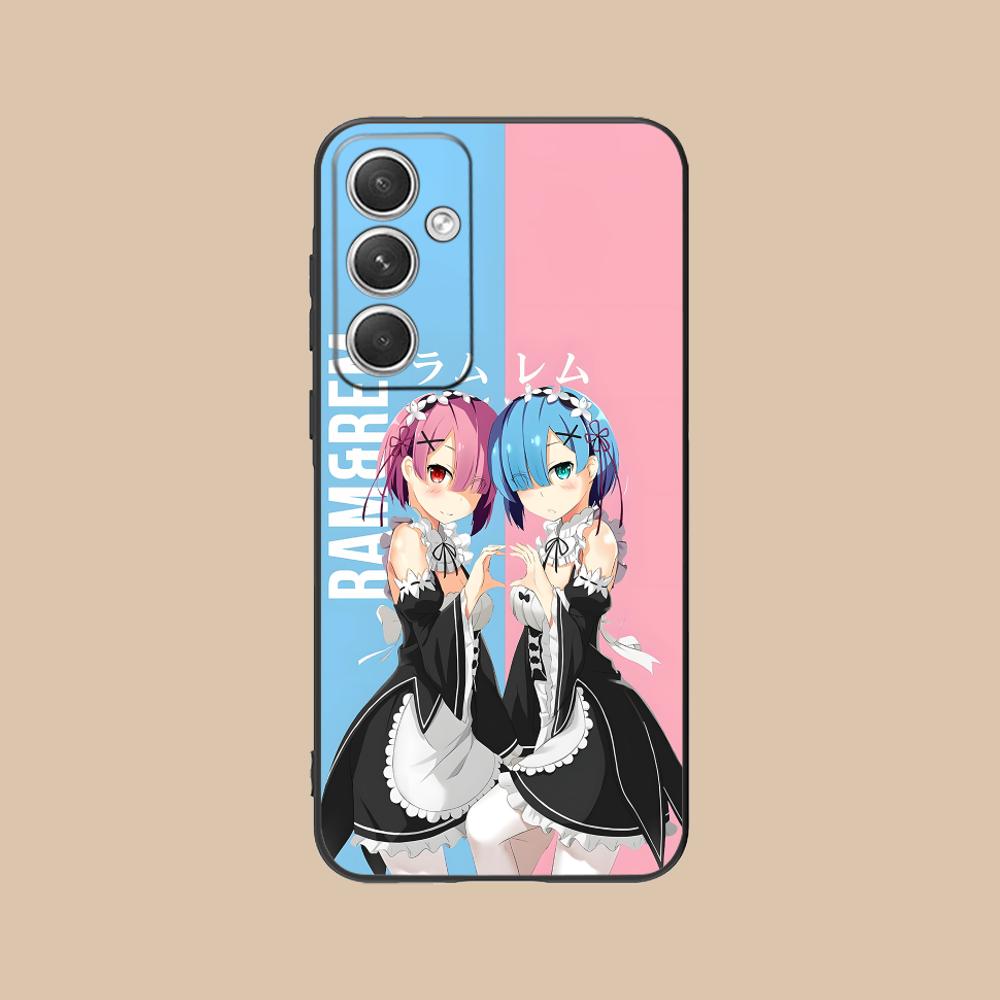ReZero Rem Ram Matte TPU Mobile Phone Case for Samsung Galaxy S26 S25 S24 S23 S22 S21 S20 Note20 Plus FE Ultra Colorful Cover