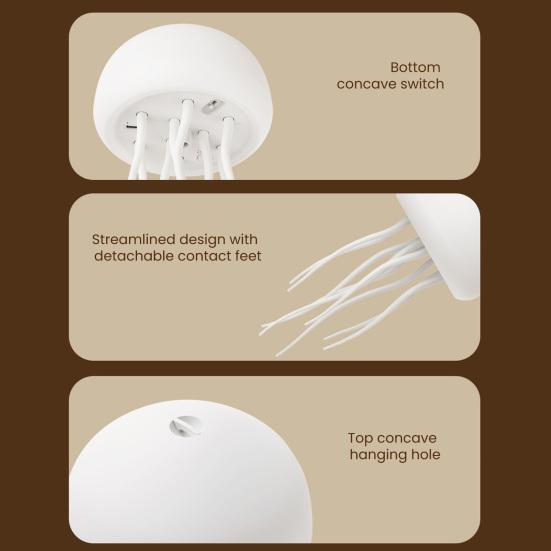Floating Jellyfish Lamp Gradient Dimming Voice And Sound Interactive Control Night Light Rechargeable USB Type-C Color Changing Mood Lamp for Bedroom