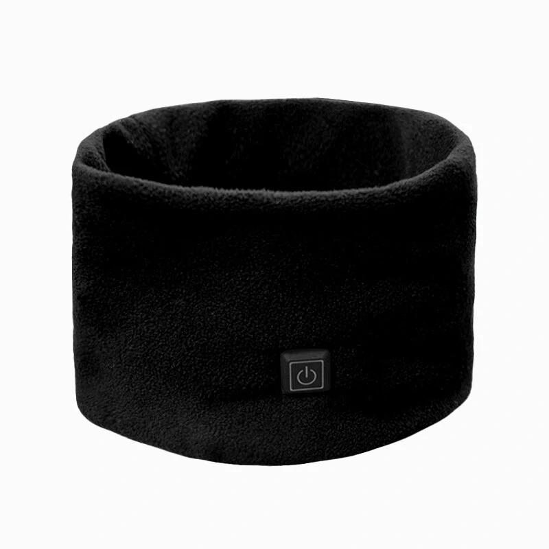 Электрический шарф с 3 режимами нагрева, регулируемый, интеллектуальный, зимний, теплый, USB-перезаряжаемый, шейный платок, плюшевый воротник для мужчин и женщин чёрный