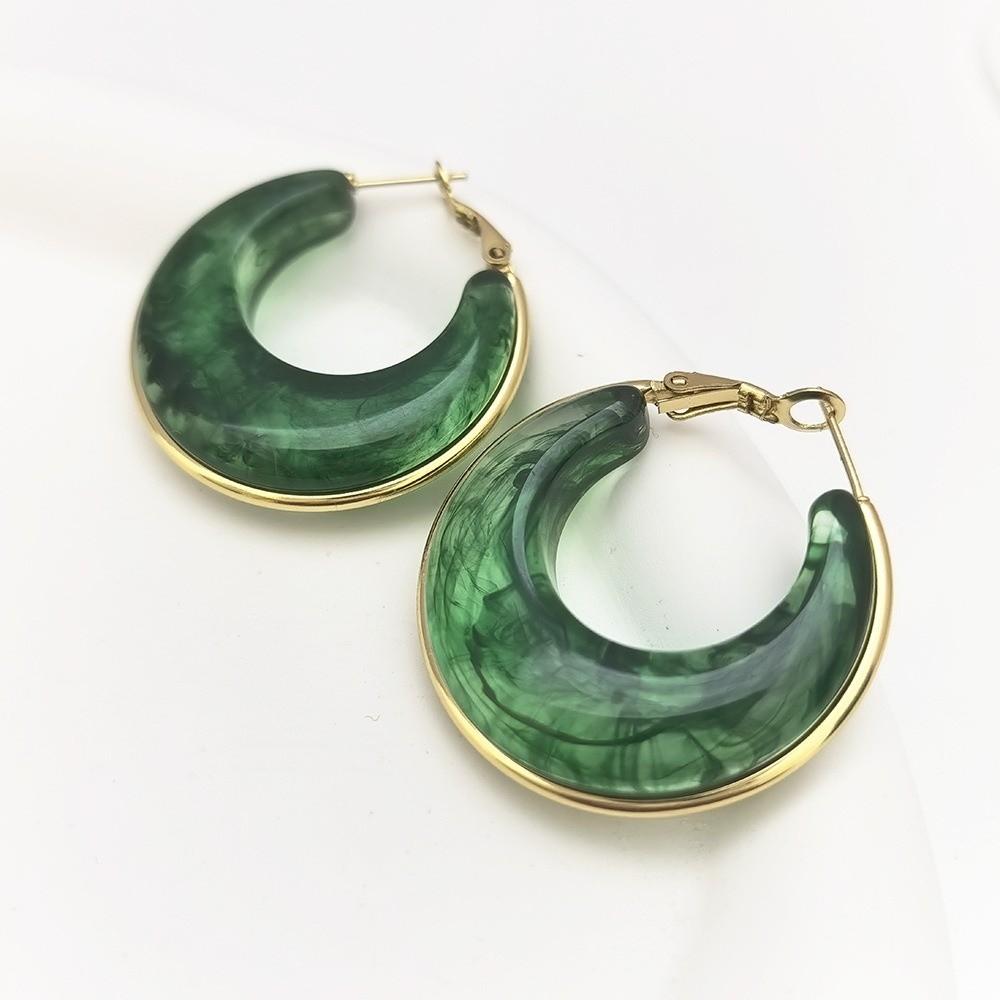 

Водонепроницаемые серьги-хагги для женщин, геометрические, милые, свадебные украшения, новые круглые серьги-капли зелёный