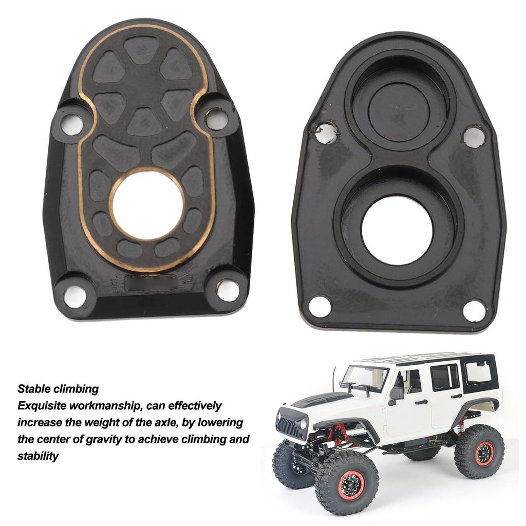 2PCS RC Portal Covers Brass Portal Drive Housing RC Steering Knuckles for Axial Capra for SCX10 III AR45P Axle 1/10 RC Cars Black