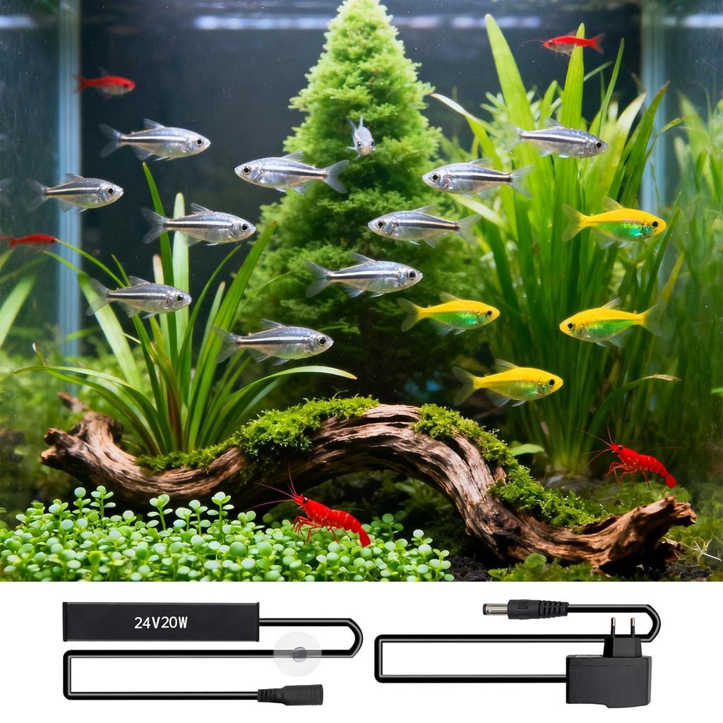 Turtle Tank Heater Overheat Protection Adjustable 20W Turtle Aquarium Water Heater For Betta Aquatic Pet Saltwater Freshwater