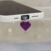 Deep Purple Heart Multi-color Flashing Starry Sky Phone Dustproof Plug Accessory - Valentine's Day Gift, Hanging Decoration