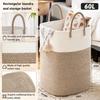 Laundry Basket,Woven Cotton Rope Laundry Hamper Sorters,Versatile Storage for Dirty Clothes,Baby Toys,and Blankets in Bathroom