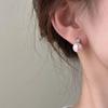 Pink Pearl Zirconia Stud Earrings - Elegant, Luxurious Fashion Jewelry for Women