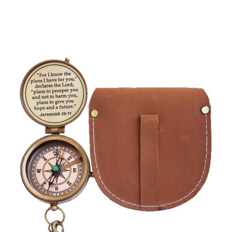 Retro Compass Storage Bag Multifunctional Pocket Watch Protective Leather Case Outdoor Survival Tool Leather Case