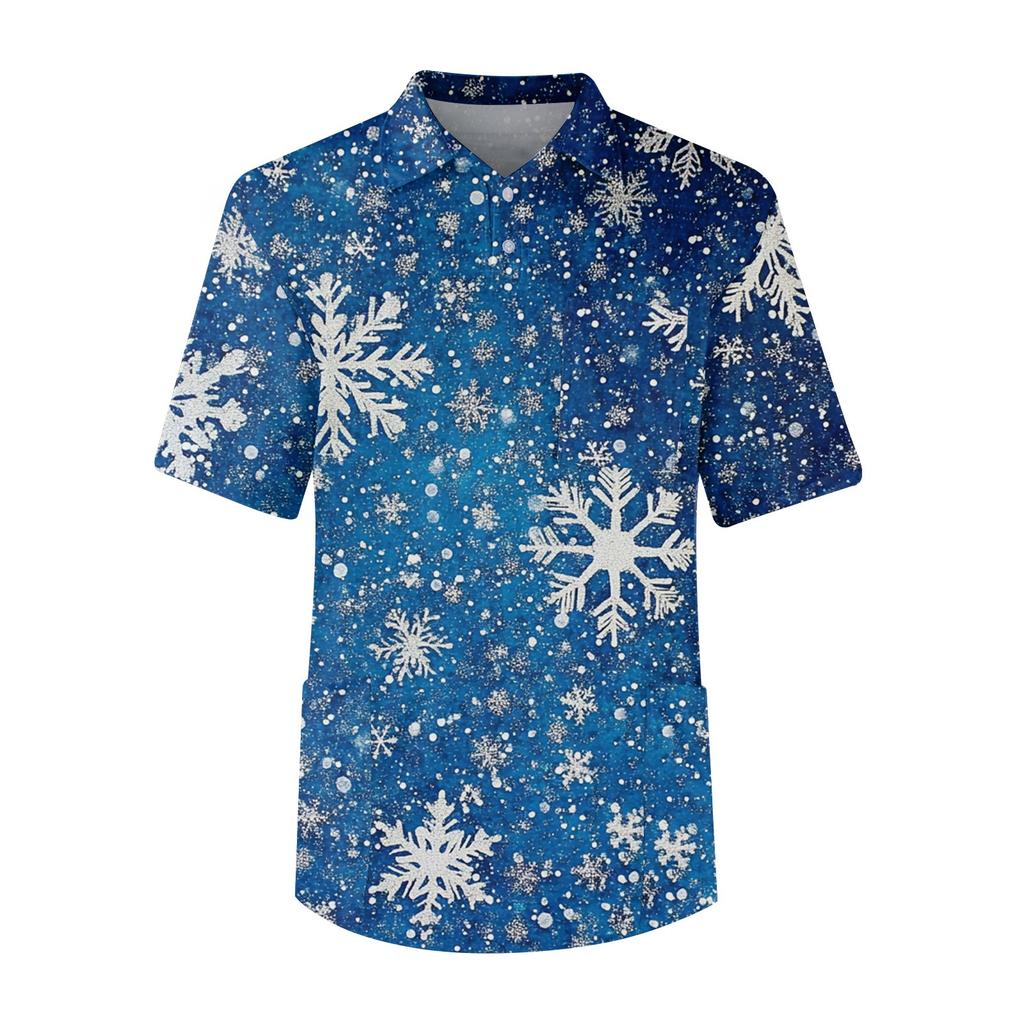 Men's Short Sleeve Button Lapel Solid Color Chest Pocket Dry-nurse Top