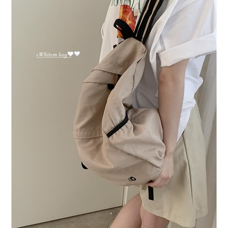 Korean Version of Student Backpack Bag for Women 2025 New Nylon Rucksack Large Capacity Travel Bag