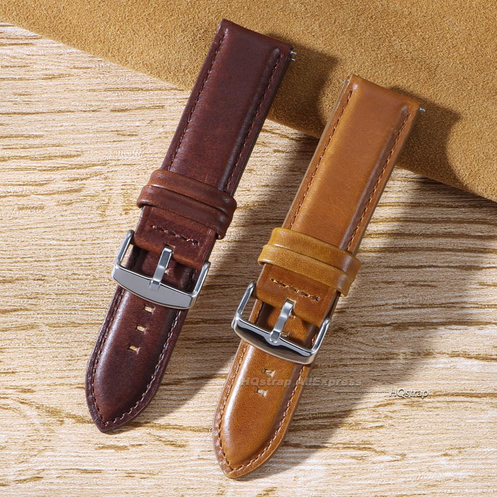 Vintage Cowhide Strap 18mm 20mm 22mm for Samsung Watch4/5/6/7 40mm 44mm Classic Wristbelt for Huawei GT6/5/4 Universal Bracelet