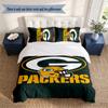 Green Bay Packers 3-teiliges Bettwäsche-Set Weiche Mikrofaser-Bettbezug Kissenbezüge Bequeme Bettwäsche für Schlafzimmerdekoration