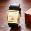 Square Watch with Genuine Leather 3ATM Water Analog Japanese Quartz Stylish Accessory Perfect for or As a Boyfriend Gift Men's Strap, Resistance
