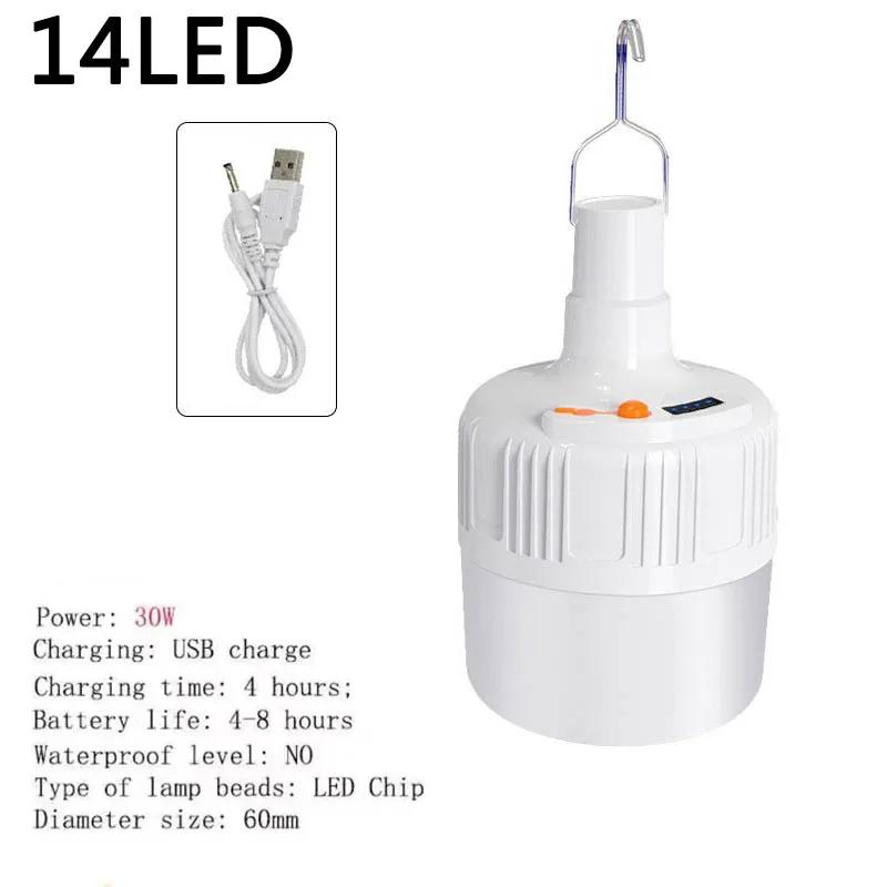 Outdoor Solar Camping Light Bulb Portable Emergency Lamp Tent LED Hook Up Hanging Camping Search Lights Lantern Hiking 2/1PCS