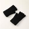 Half Finger Screentouch Gloves with Thicken Fleece Liner Soft Warm Knitted Short Gloves for Students Winter Everyday Use